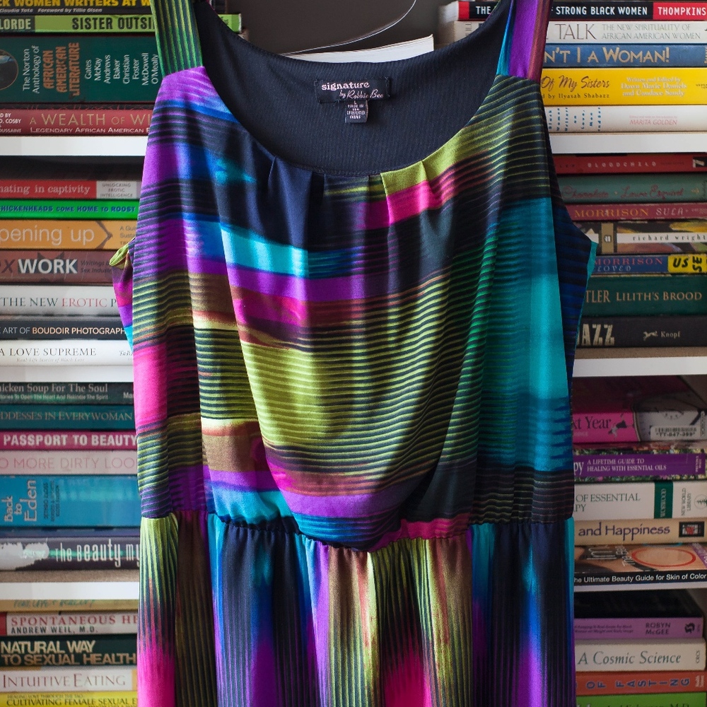 Multi-colored 70's style Maxi dress